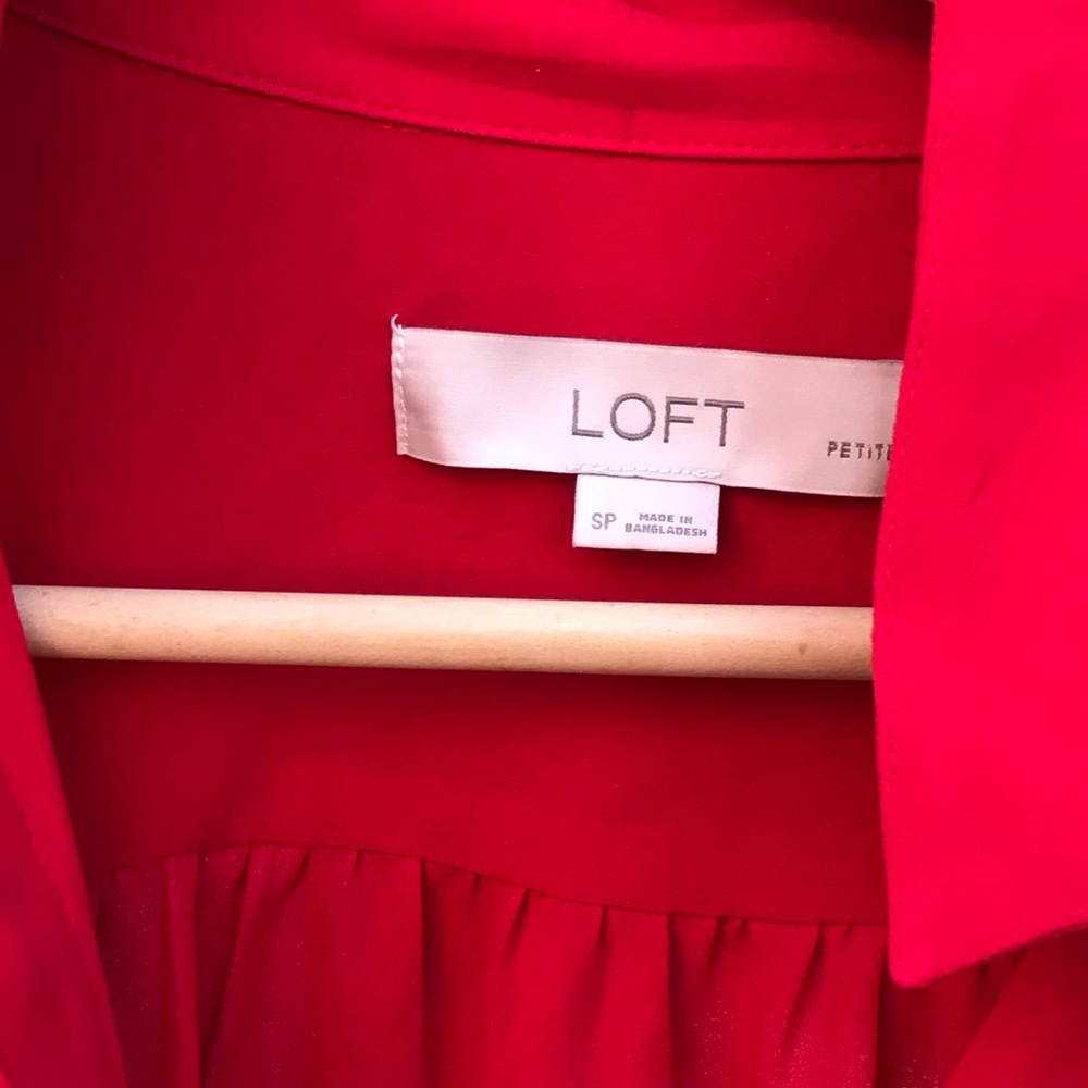 Red button up blouse - Picture 5 of 5